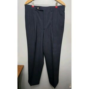 Corbin Pants Men Navy Cuffed Dress Pleated Ivy League 32x31 Strouse / Roberts